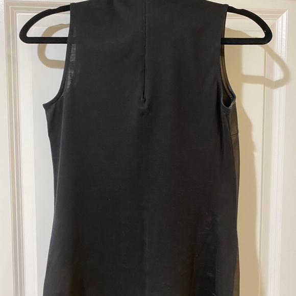 GUCCI Black Genuine Leather Sleeveless Mock Neck Top, XS New without Tags - Picture 2 of 5